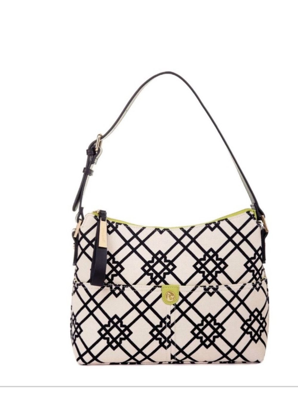 Seven Oaks Dixie Hobo by Spartina 449-Shoulder Bag with Black Geometric Print